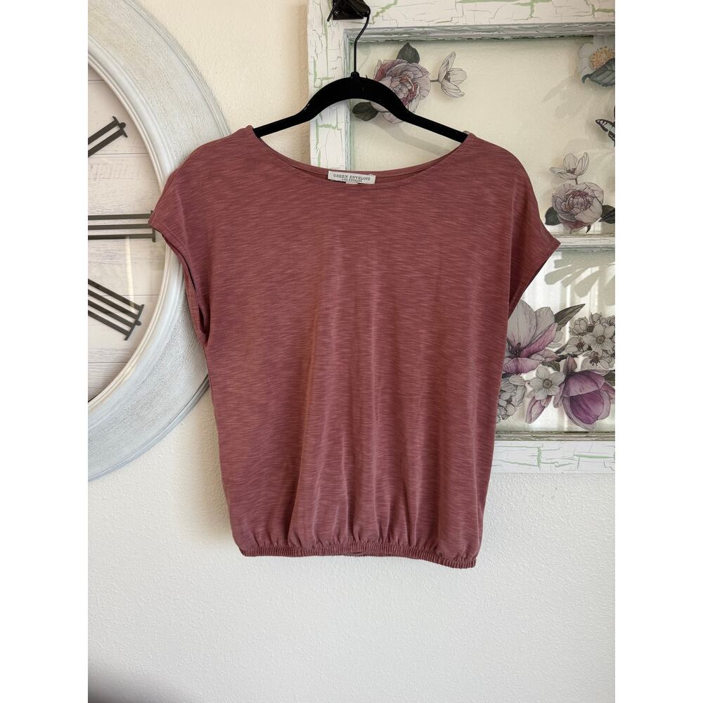 Green Envelope Garment Dyed Dolman Top Size S